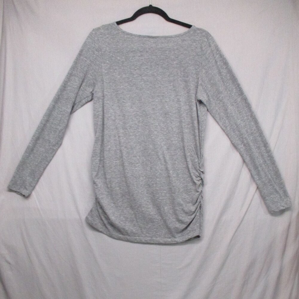 Instant Message Maternity Long Sleeve Peanut Graphic Shirt Gray Women Size | L - Picture 9 of 10